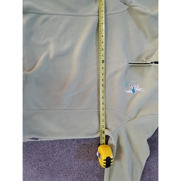 Vintage TINK Tinker Bell Disney 1/4 Zip Fleece Women XL Green Sweatshirt Y2K - Picture 6 of 7